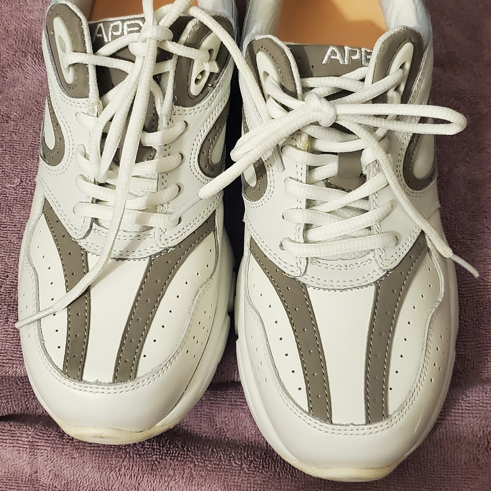 Apex White and Gray Athletic Shoes